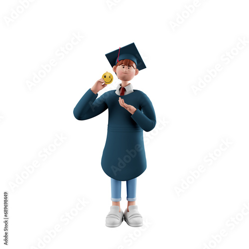 Life Moments concept. set of graduation 3d illustration.