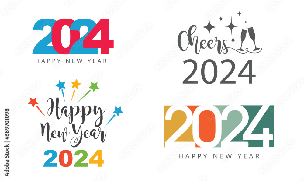 Happy New Year 2024, vector, icon. Happy New Year 2024, vector, icon.