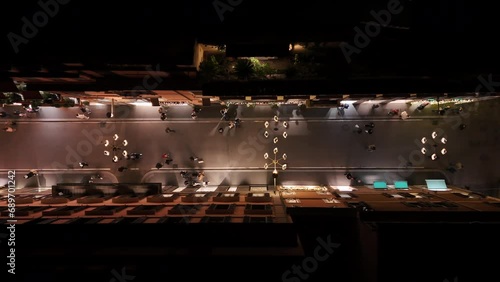 La strada dello shopping nel centro di Roma, Italia, via dei Condotti.
Vista aerea perpendicolare sulle luminarie natalizie. photo