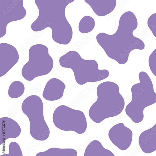 Seamless Moo Pattern Vector Illustration Purple and white