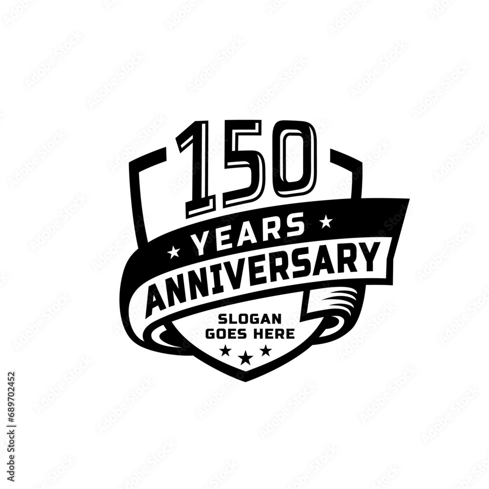 150 years anniversary celebration design template. 150th anniversary logo. Vector and illustration.