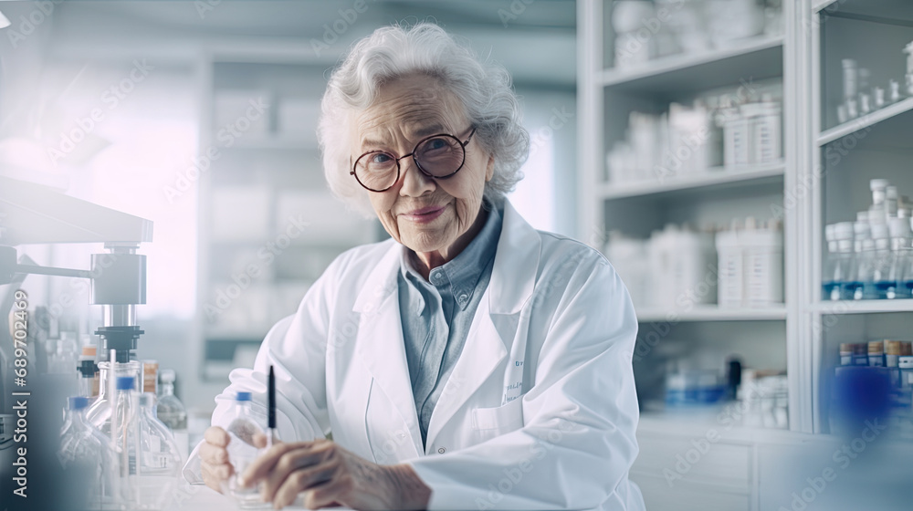 oldest woman do an experiment in a scientist's laboratory oldest woman do an experiment in a scientist's laboratory