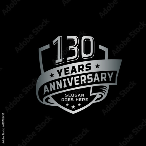 130 years anniversary celebration design template. 130th anniversary logo. Vector and illustration. photo