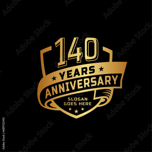 140 years anniversary celebration design template. 140th anniversary logo. Vector and illustration.
