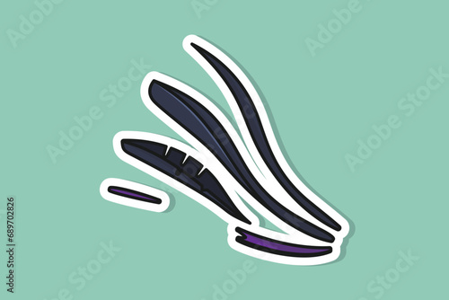 Comfortable Shoes Arch Support Insoles Sticker vector illustration. Fashion object icon concept. Three-layered shoe arch support insole sticker design icon with shadow.