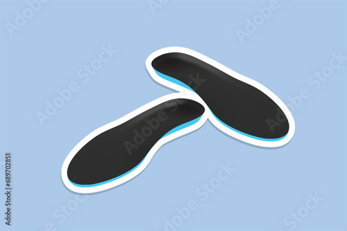 Comfortable Orthotics Shoe Insole, Arch Supports Sticker vector illustration. Fashion object icon concept. Insoles for a comfortable and healthy walk sticker design icon with shadow.