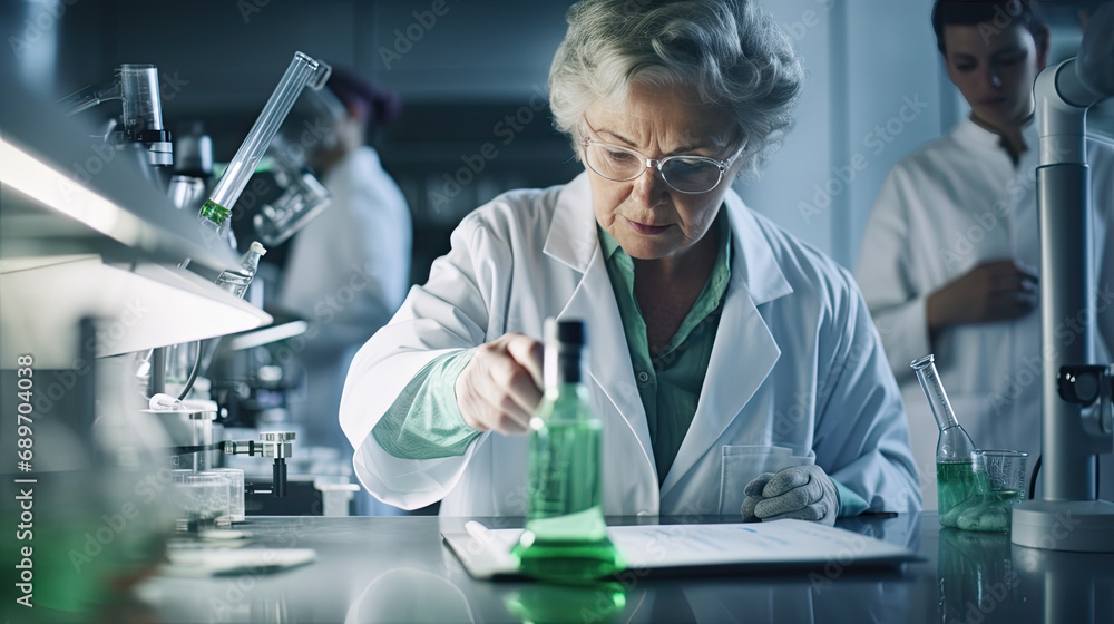 oldest woman do an experiment in a scientist's laboratory oldest woman do an experiment in a scientist's laboratory