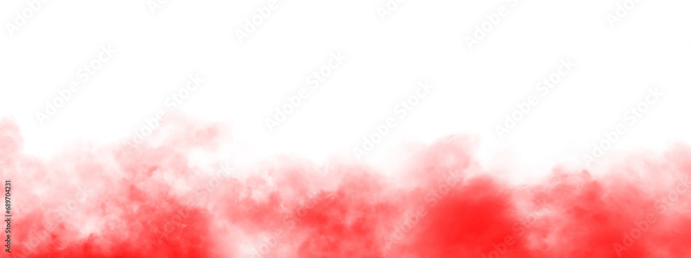 Red Color smoke fog on isolated background. Texture overlays. Design element. vector cloudiness, Template fog. Vector illustration