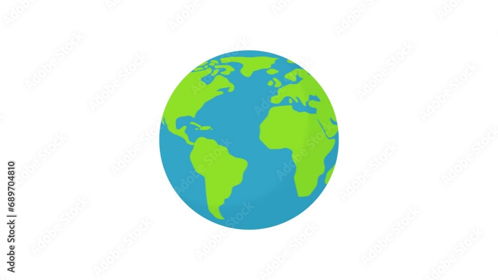 cartoon world revolves around itself The movement of the globe helps learning science. 2D Animation. cartoon world revolves around itself The movement of the globe helps learning science. 2D Animation.