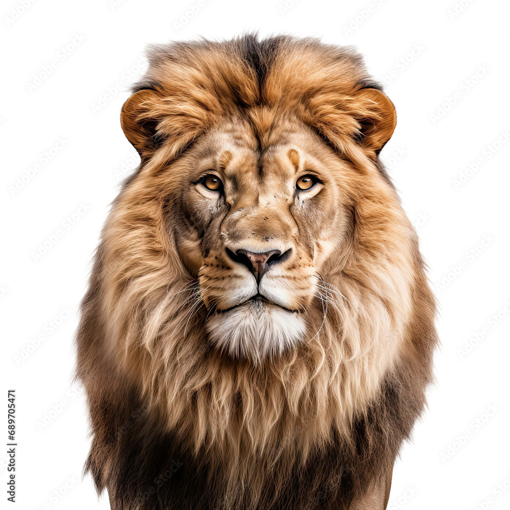  A lion isolated on a transparent png white background