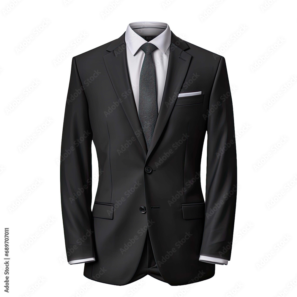 Black suit, isolated on transparent background Black suit, isolated on transparent background