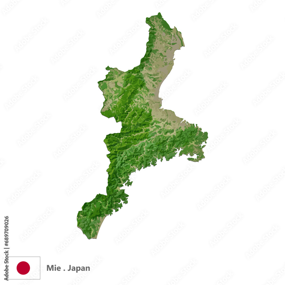 Mie, Prefecture of Japan Topographic Map (EPS) Mie, Prefecture of Japan Topographic Map (EPS)