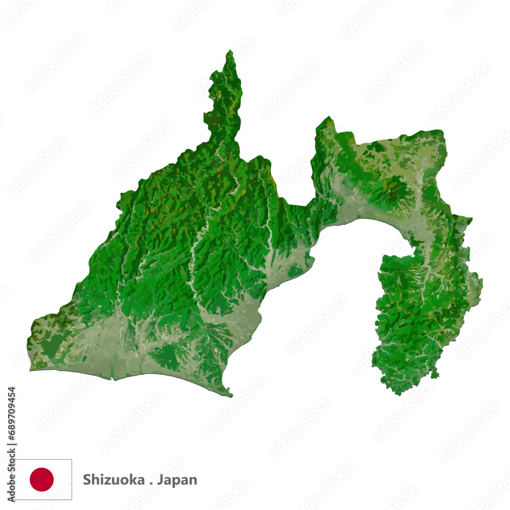 Shizuoka, Prefecture of Japan Topographic Map (EPS) Shizuoka, Prefecture of Japan Topographic Map (EPS)