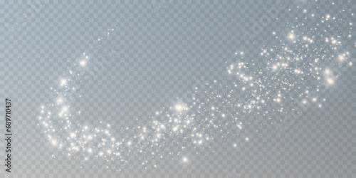 The dust sparks and golden stars shine with special light. Vector sparkles on a transparent background. Christmas light effect. Sparkling magical dust particles.	