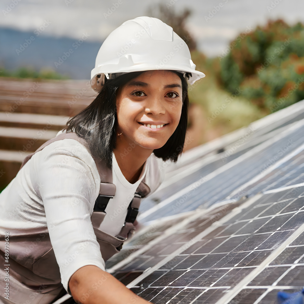 worker installing solar panel, renewable energy concept, sustainability worker installing solar panel, renewable energy concept, sustainability