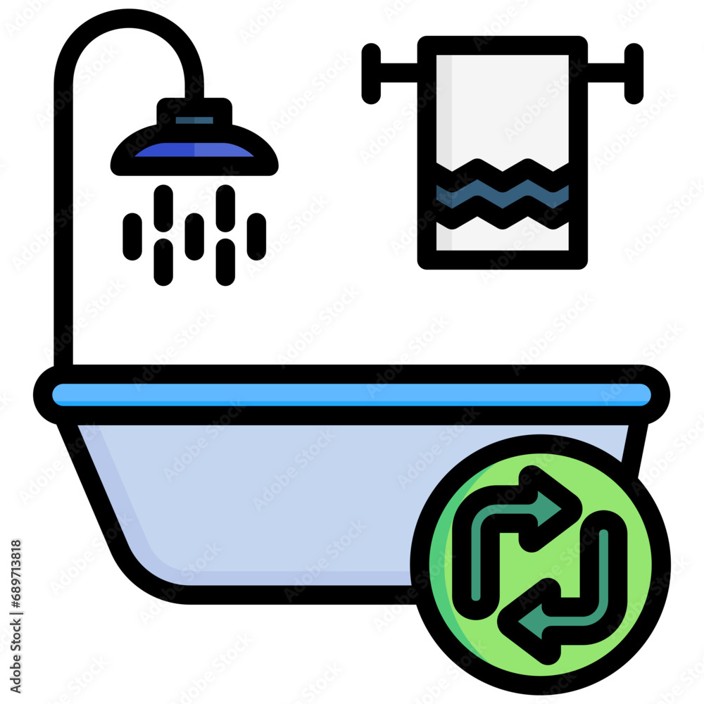 Bathroom Renovation lineal multi color icon, related to plumbing service, water, oil and gas. Bathroom Renovation lineal multi color icon, related to plumbing service, water, oil and gas.