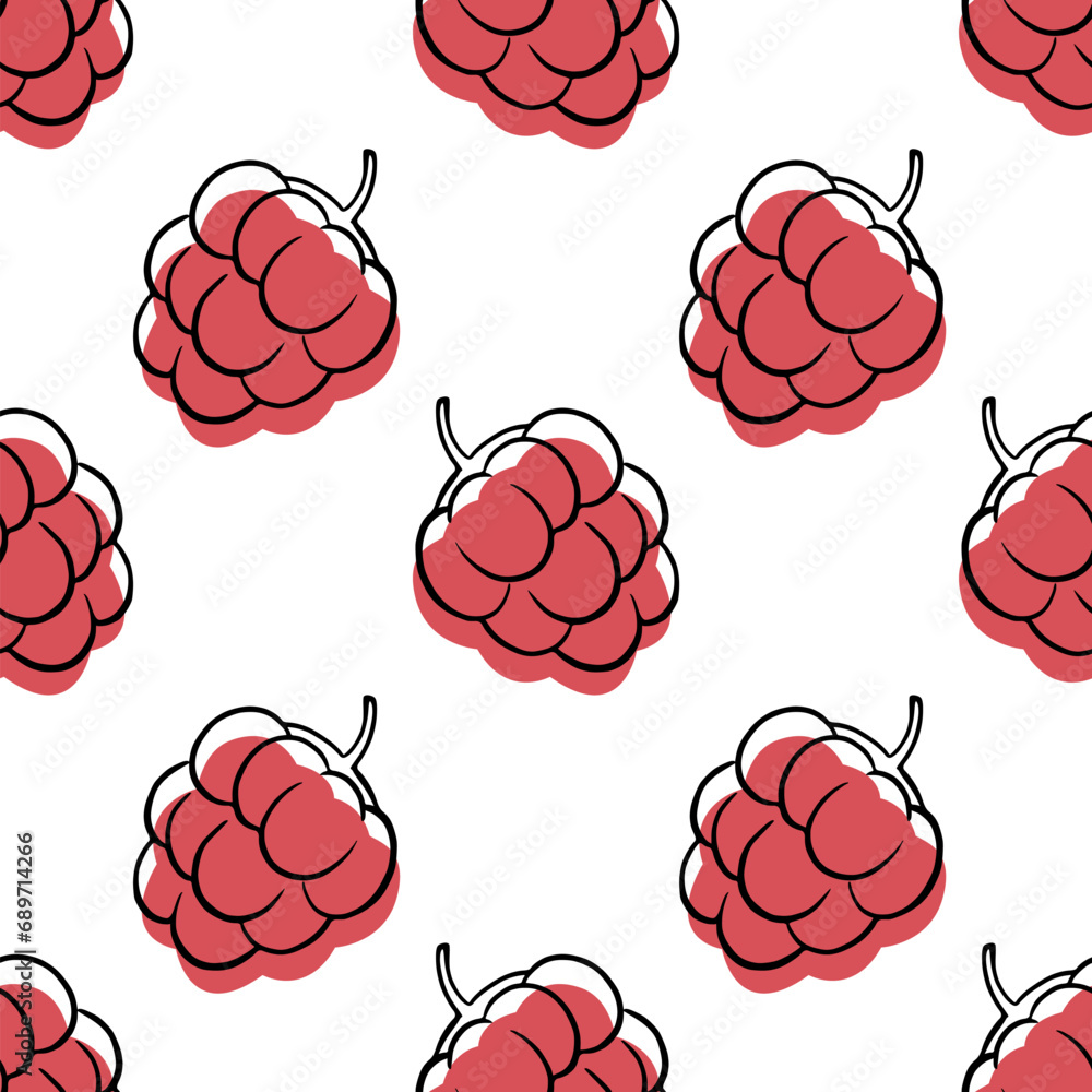 seamless pattern with raspberries seamless pattern with raspberries