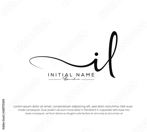 il i l initial letter handwriting and signature logo
