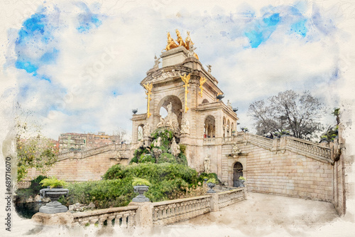 Photography Cascada del Parc de la Ciutadella in Barcelona, Spain