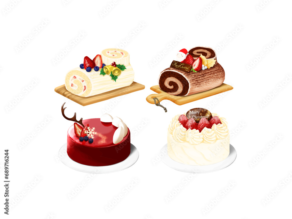 ベクター クリスマスケーキ バラエティ ブッシュドノエル 苺と生クリームのショートケーキ ミラーケーキ ベクター クリスマスケーキ バラエティ ブッシュドノエル 苺と生クリームのショートケーキ ミラーケーキ
