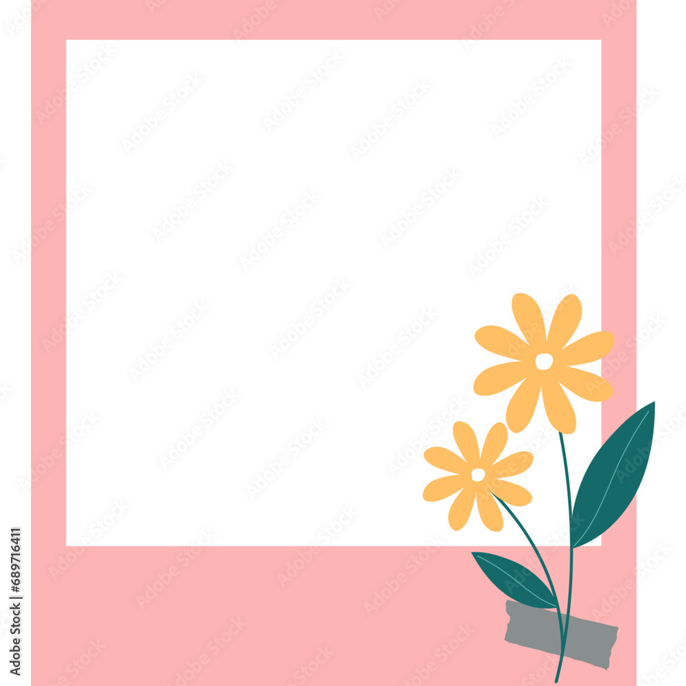 Aesthetic Polaroid With Flower
