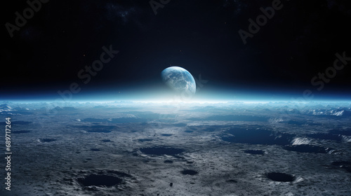 Earth viewed from moons surface