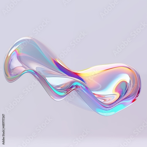 Fluid elegance colorful 3D glass spectrum rendering