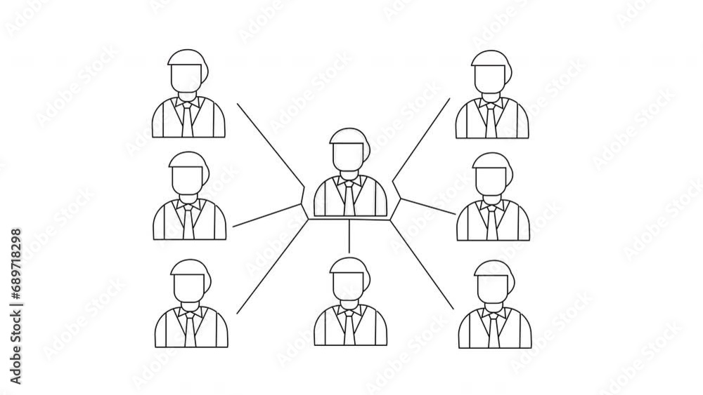 animated sketch of the network icon for workers animated sketch of the network icon for workers