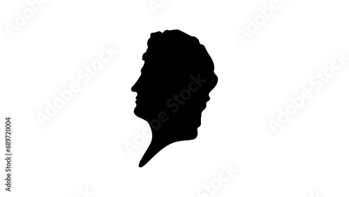 Apollo Belvedere, black isolated silhouette photo