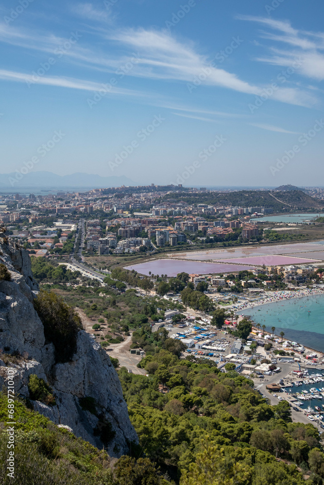 La città di Cagliari vista dalla Sella del Diavolo, Sardegna