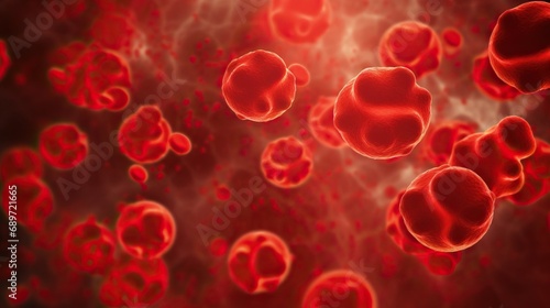 Red microbiology background...