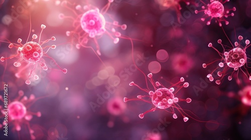 Red microbiology background...