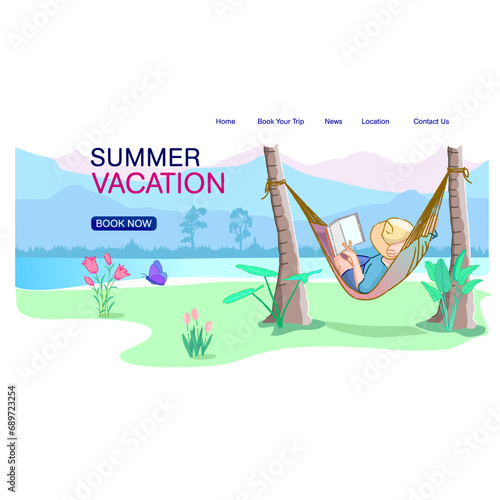 web page templates of summer vacation, nature, tourism, Modern vector illustration concepts for website