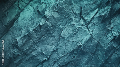 Blue green gray teal aqua turquoise rough mountain surface. Close-up. 