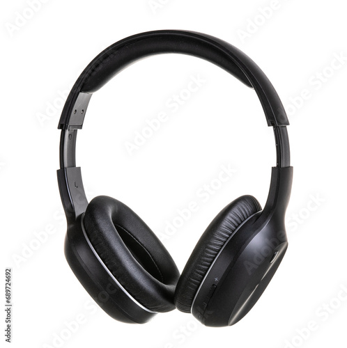 High-quality headphones on a white background. Black Wireless Headphone product photo