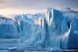 Patagonia's Santa Cruz Glacier: Blue Ice Crumbled into Falling Landslide due to Collapsing Effect