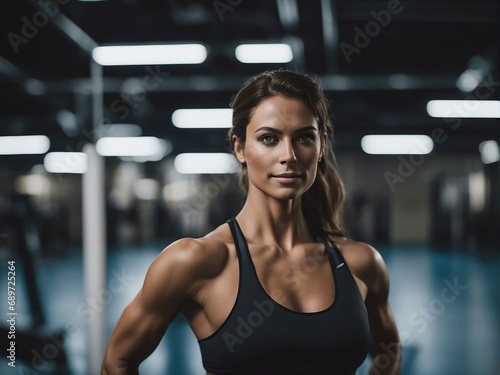 portrait of a sporty and attractive looking women gym trainer