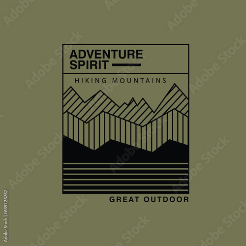 Adventure Spirit Typography Hiking mountain outdoor t t shirt design