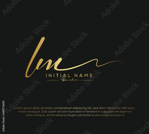 lm initial letter handwriting and signature logo