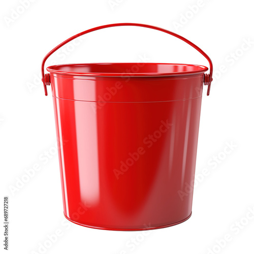 red plastic bucket isolated on transparent background Remove png, Clipping Path, pen tool