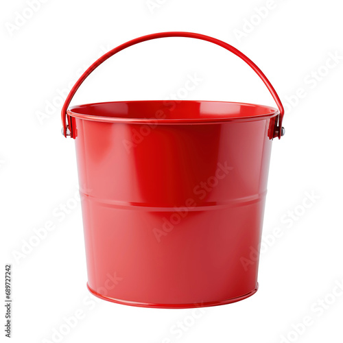 red plastic bucket isolated on transparent background Remove png, Clipping Path, pen tool