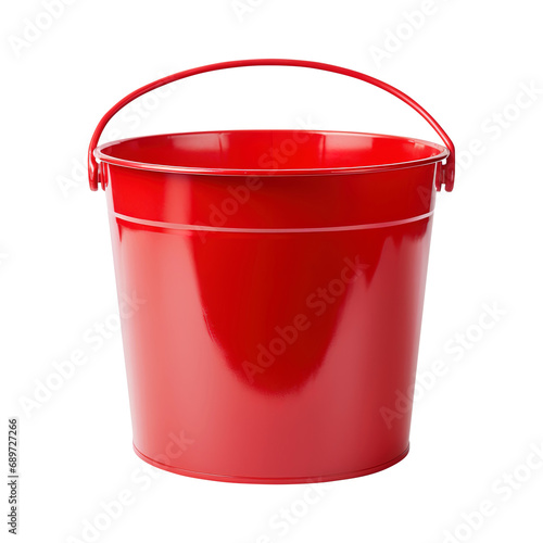 red plastic bucket isolated on transparent background Remove png, Clipping Path, pen tool