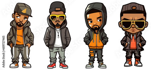 Cute and Comic Rapper Mascot Vector Illustration for T-Shirt with Minimalist Charm
