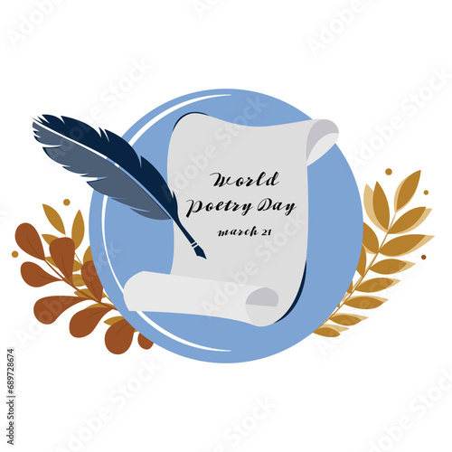 World Poetry Day 21 March, vector graphic of world poetry day good for world poetry day celebration.