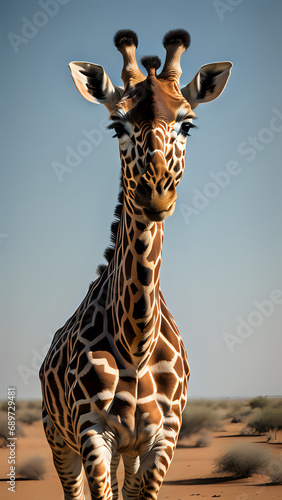 portrait of a Giraffe, but only the neck and head