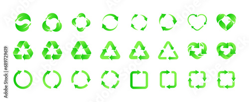 Recycle icon set. Recycling sign. Vector EPS 10