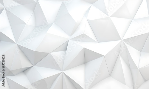 Soft White Polygons  Smooth white polygonal 3D design  Geometric Concept Art  Generative AI