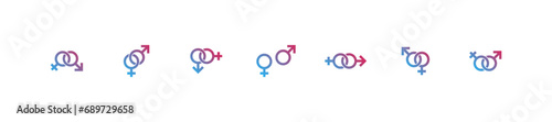 Male and female symbols, icon set. Man and Woman. Gender icon. Vector EPS 10
