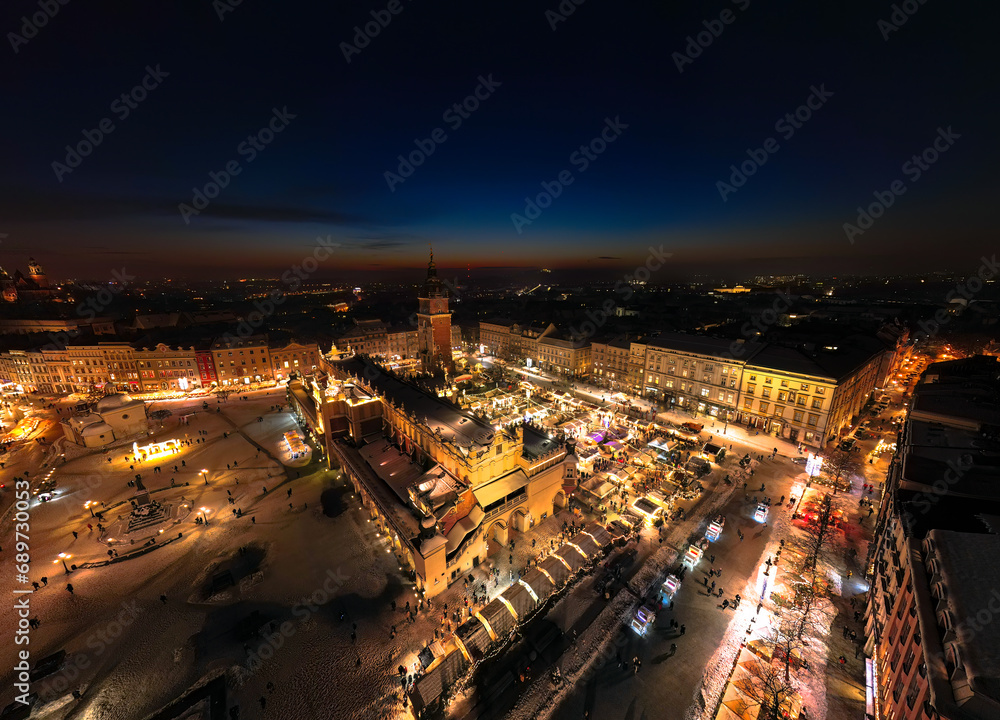 aerial photo of city by night