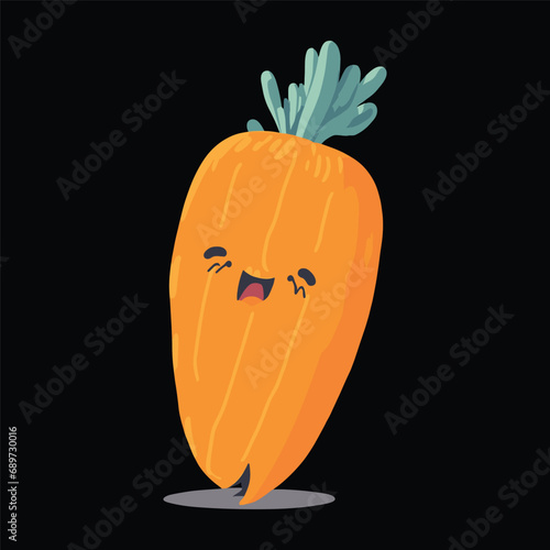 Carrot flat illustration looks emoji photo